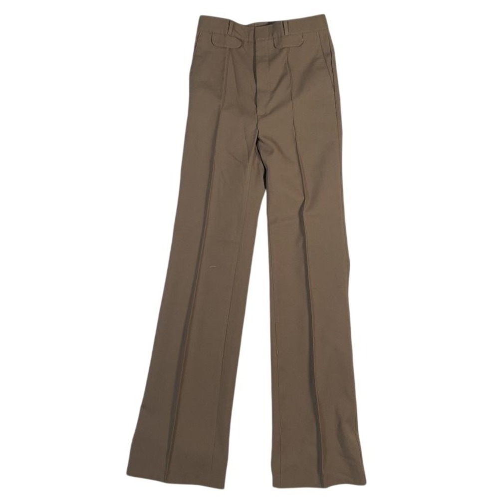 70s Angels Flight Dress Pants Mens 28x36 Brown Trevira Polyester NOS VTG